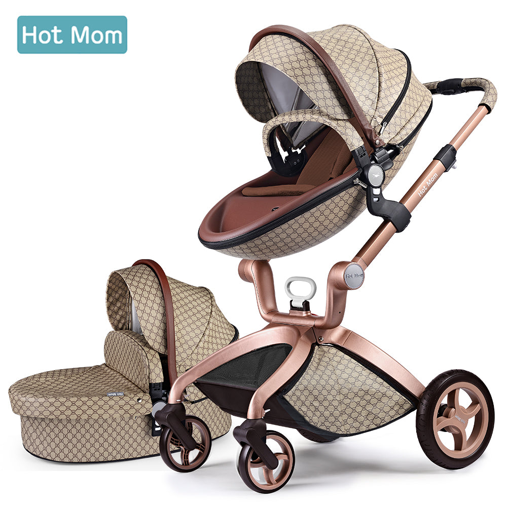 Baby Stroller 2-in-1 Travel System with Bassinet and High Landscape