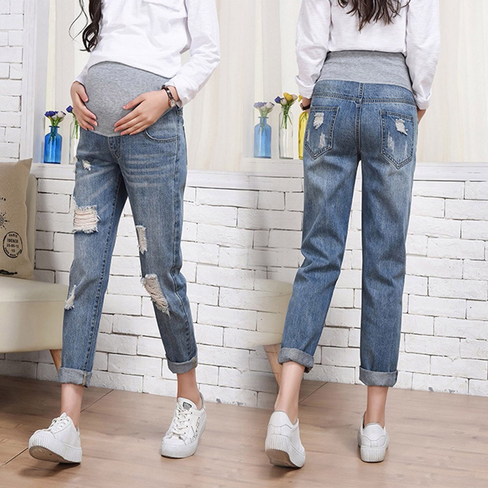 New Summer & Autumn Fashion Maternity Hole Jeans