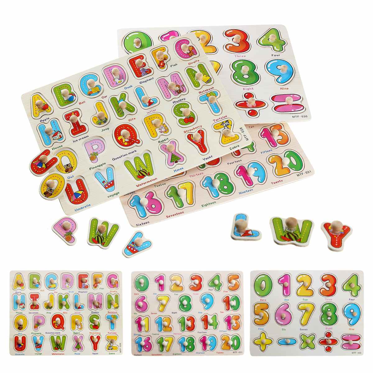 3D Colorful Wooden Puzzle Numbers