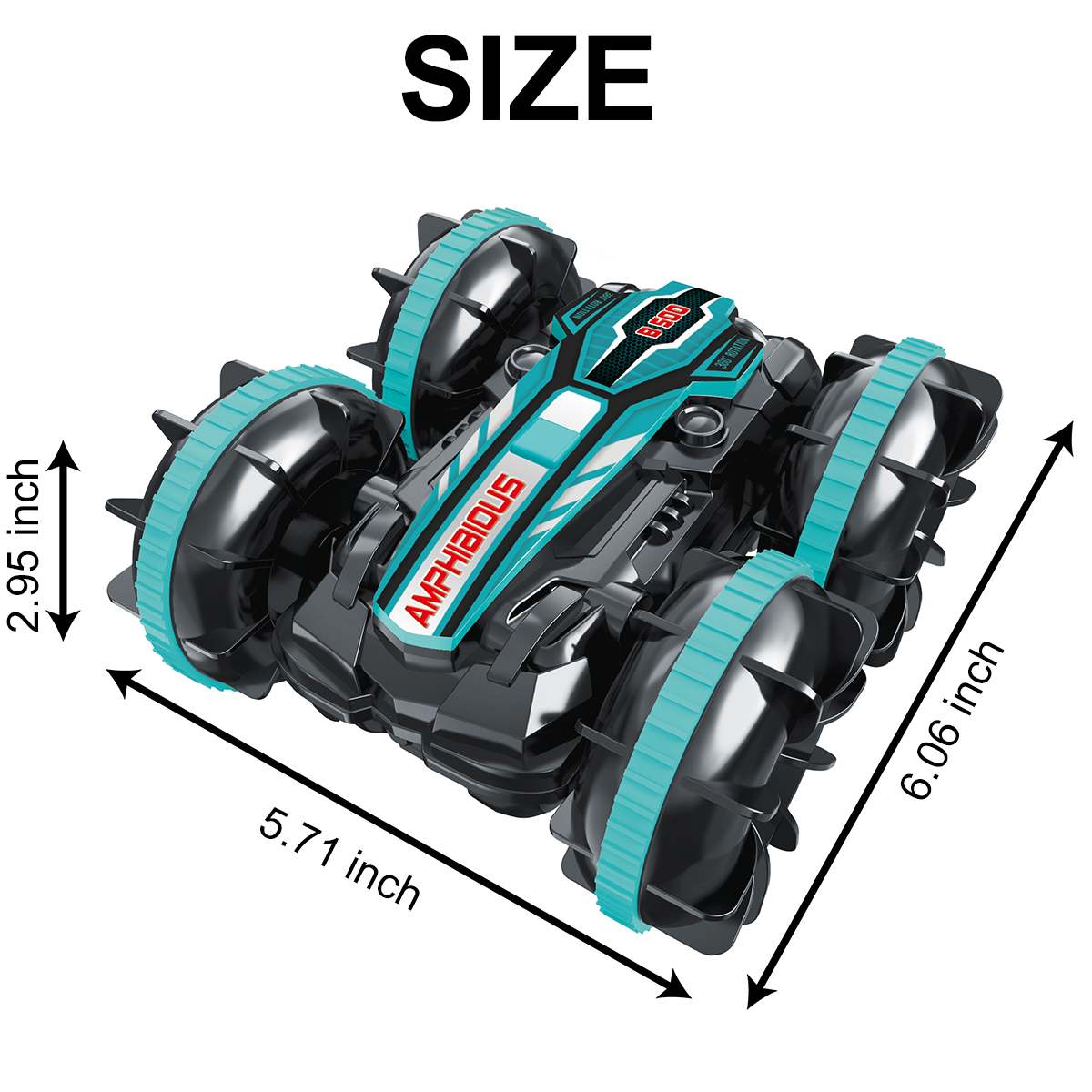 Amphibious Stunt RC Car Waterproof 360° Spins Double-sided