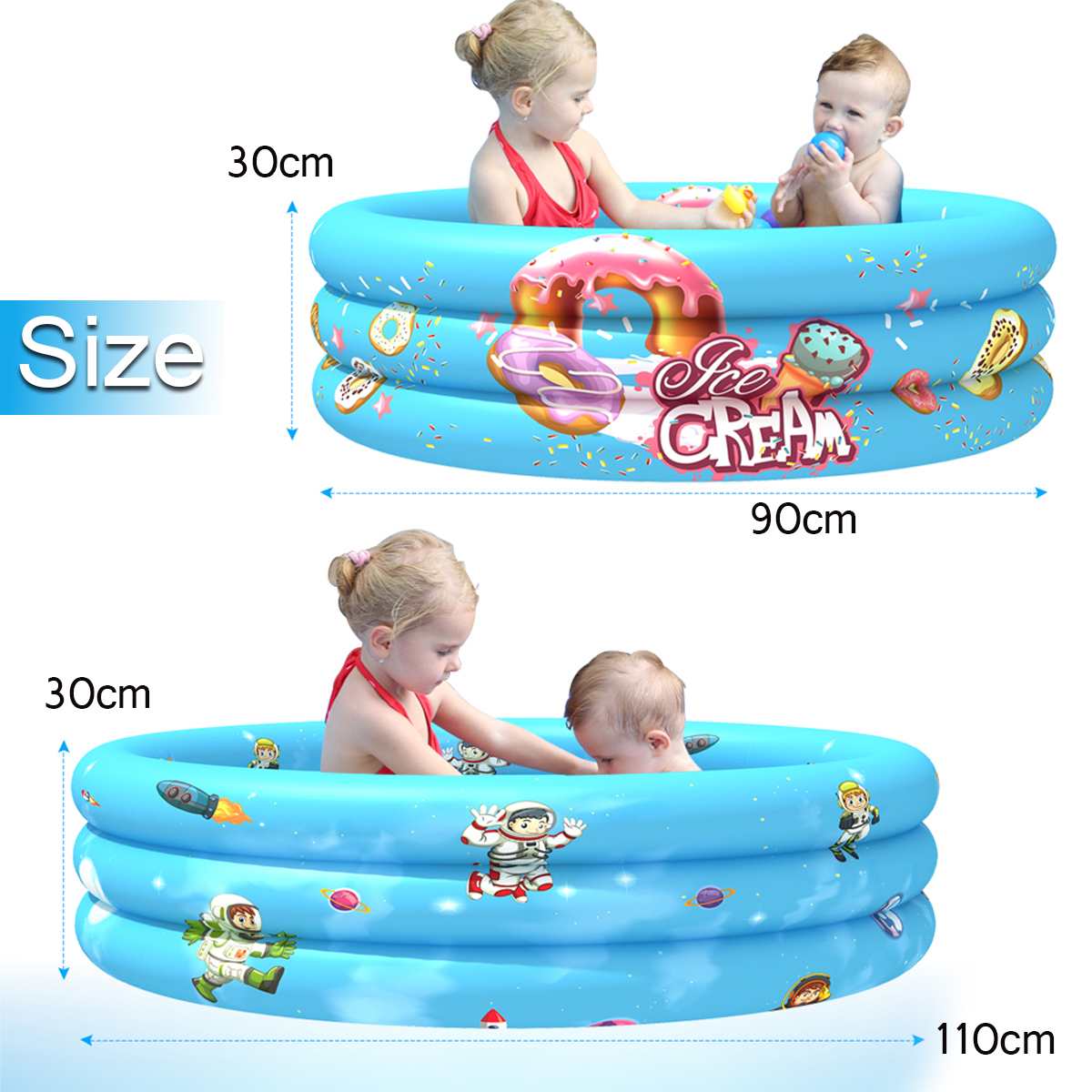 90/110cm Kids Inflatable Swimming Pool