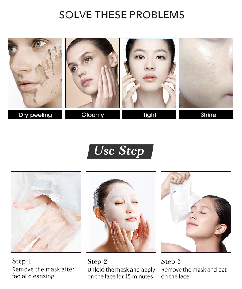 7-Piece Moisturizing Plant Extract Face Sheet Mask Set