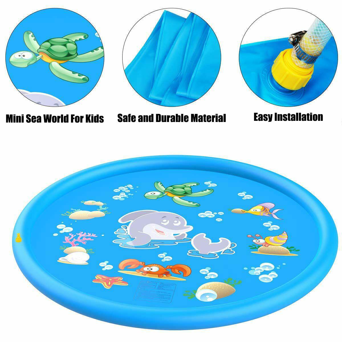 100/170cm Inflatable Outdoor Splash Play Mat for Kids