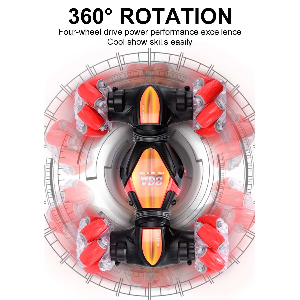 Stunt RC Car with 360° Rotation Drift and Light Music