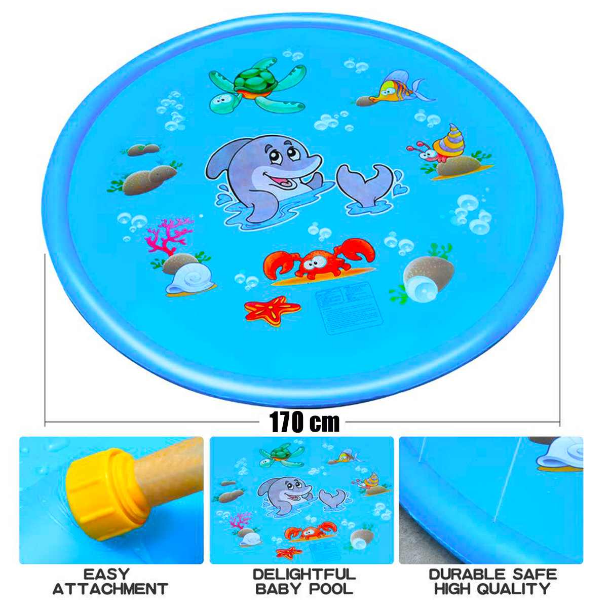 100/170cm Inflatable Outdoor Splash Play Mat for Kids