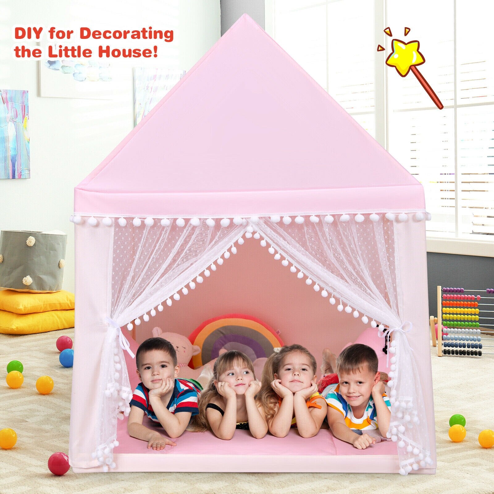 Large Kids Playhouse Tent with Mat