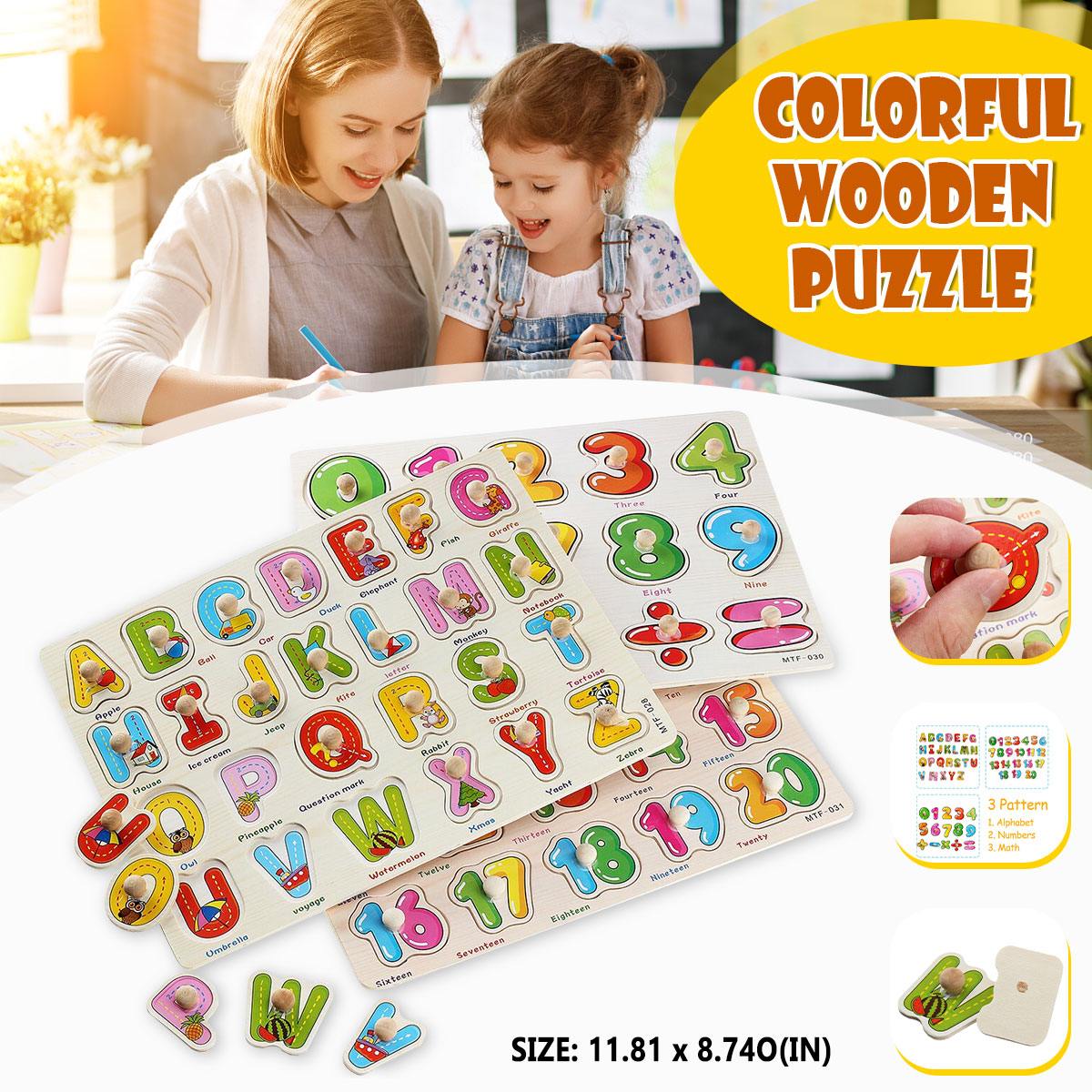 3D Colorful Wooden Puzzle Numbers