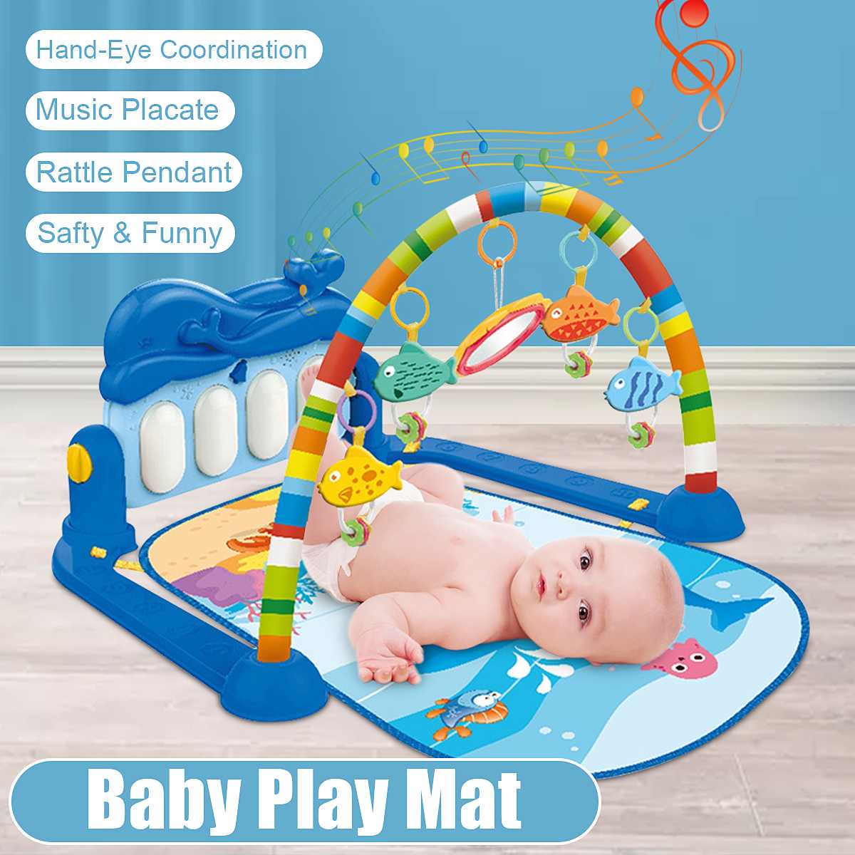 Baby Activity Play Gym with Piano Keyboard