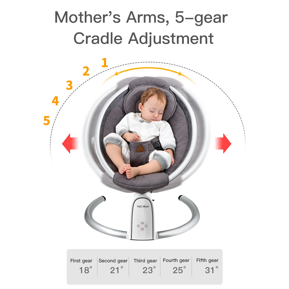 Electric Baby Bouncer with Bluetooth and Five Gear Swing