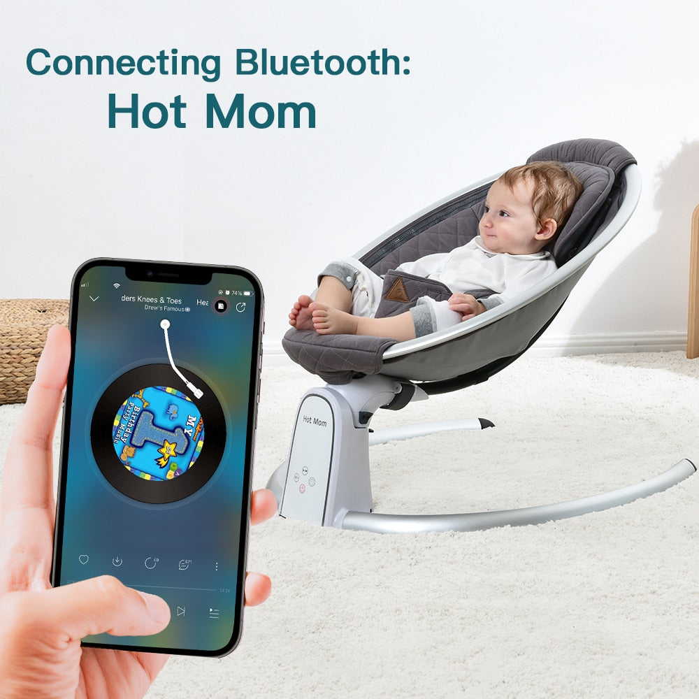 Electric Baby Bouncer with Bluetooth and Five Gear Swing