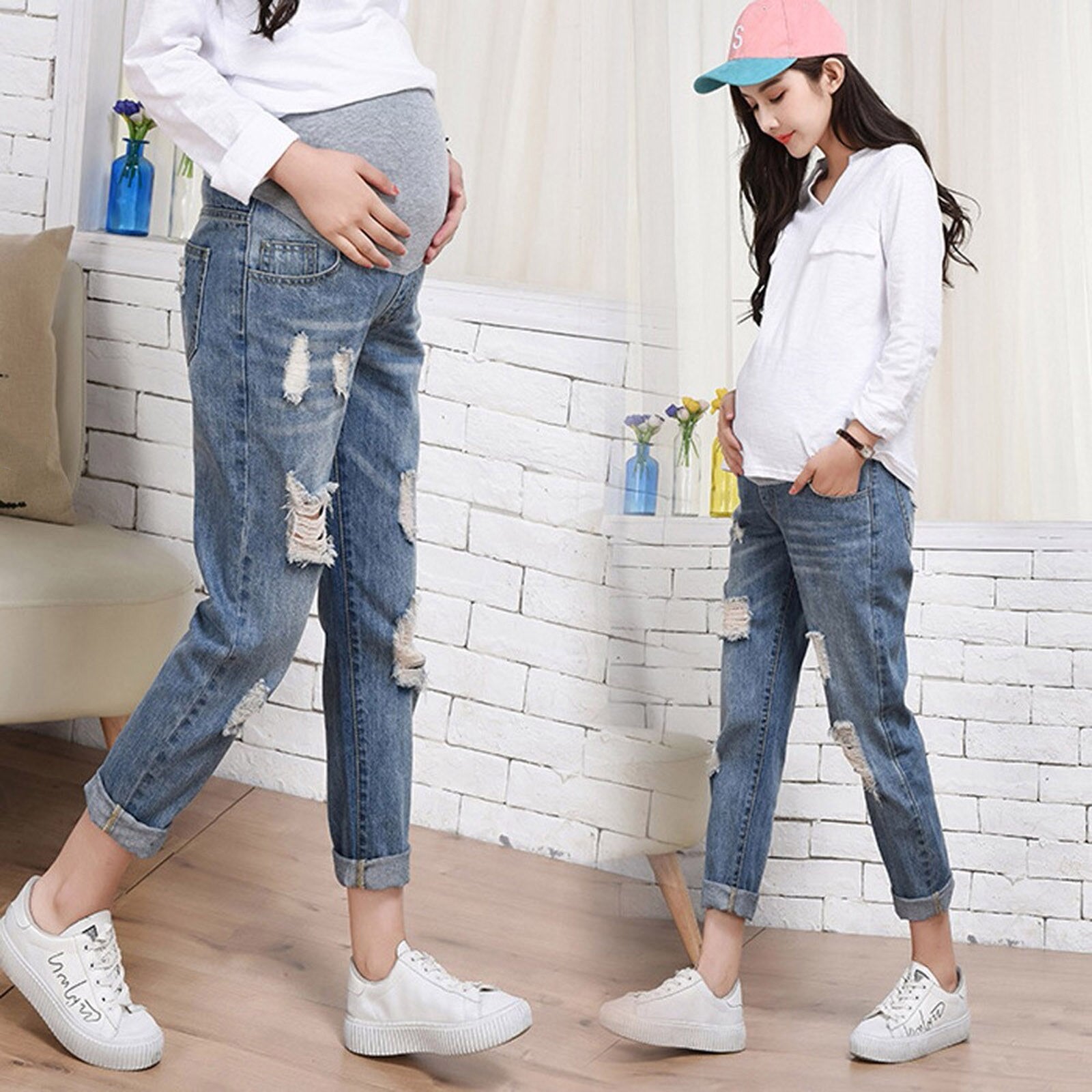 New Summer & Autumn Fashion Maternity Hole Jeans