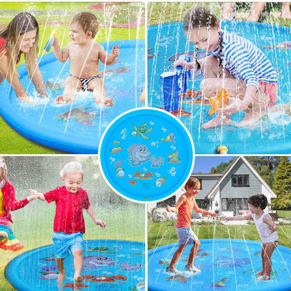 100/170cm Inflatable Outdoor Splash Play Mat for Kids