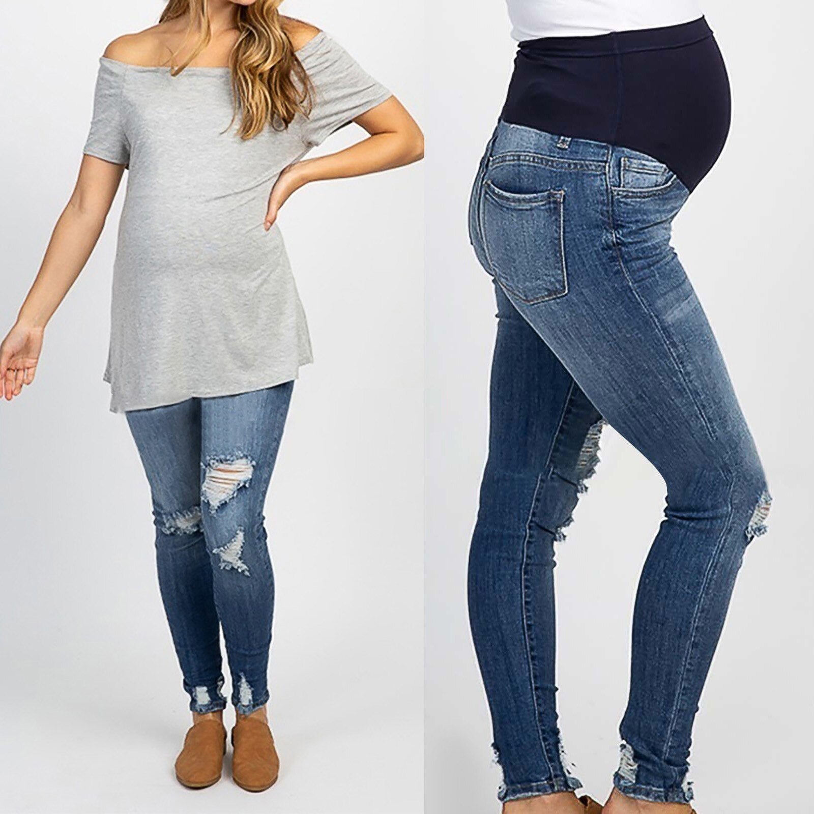 Fashion Maternity Jeans High Waist