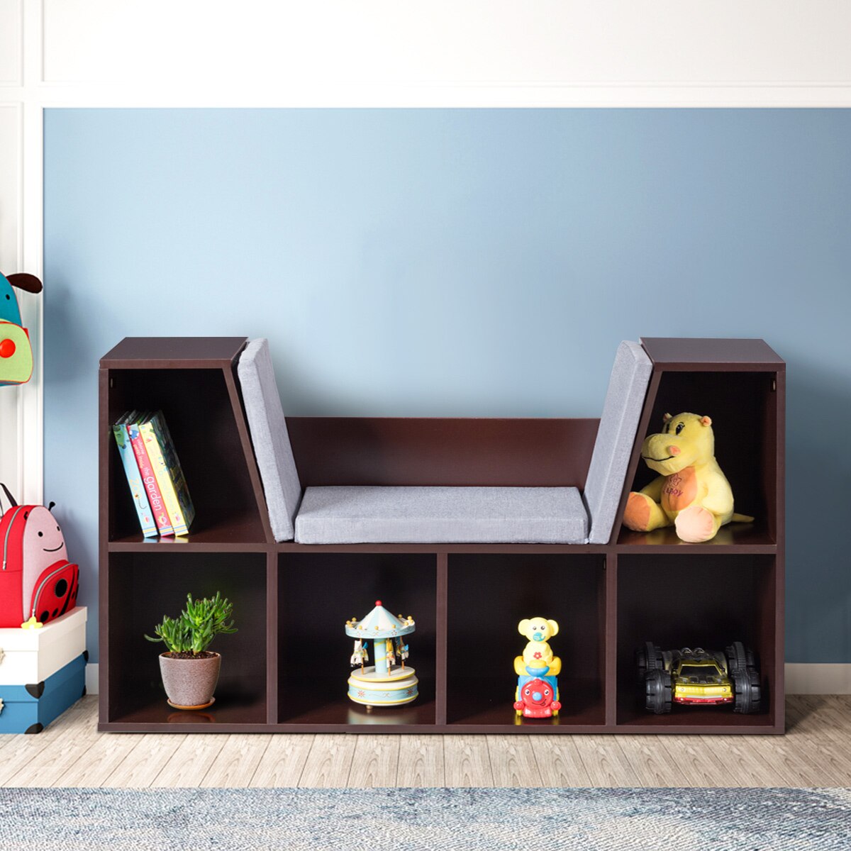 6-Cube Multi-Functional Bookcase in Brown