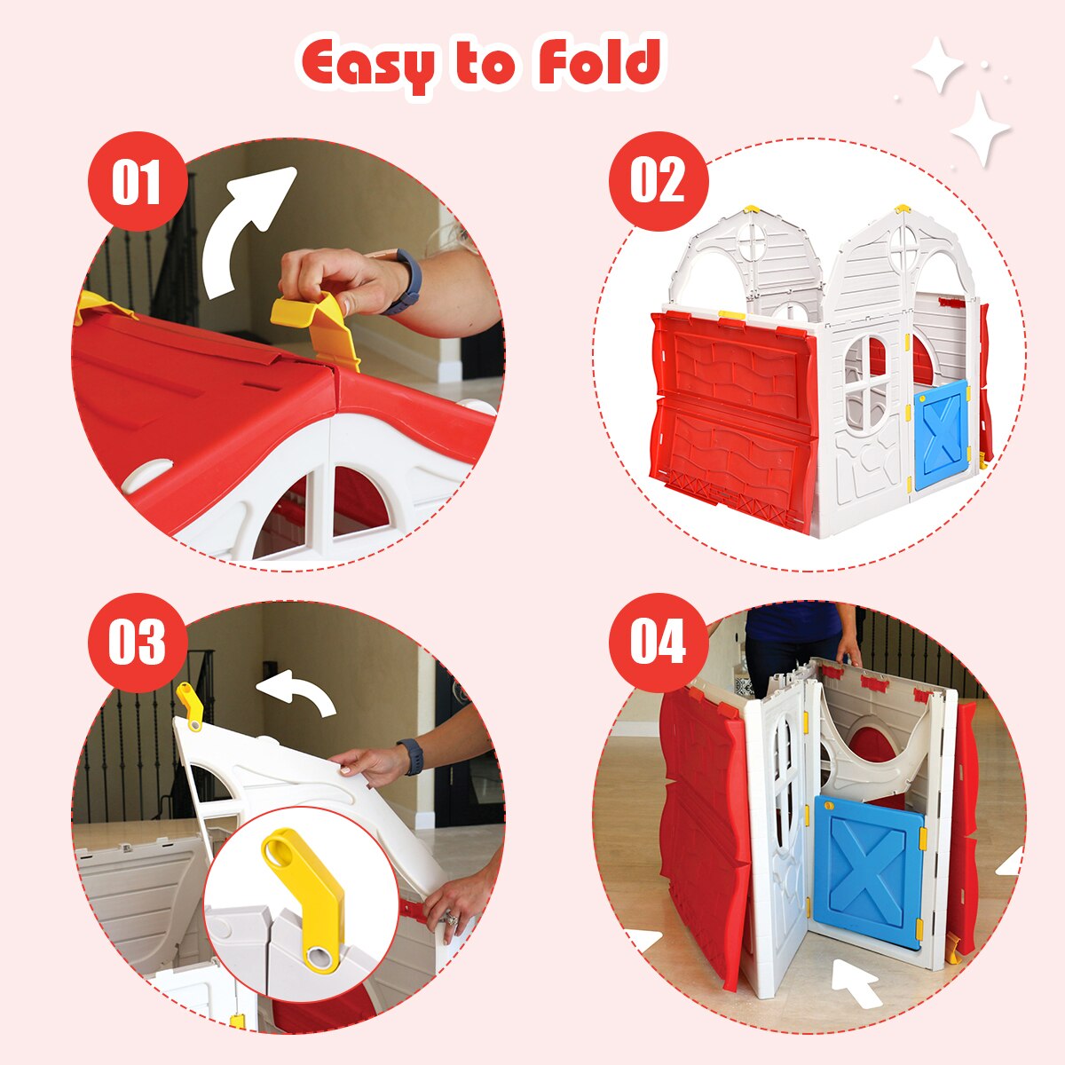 Foldable Kids Cottage Playhouse