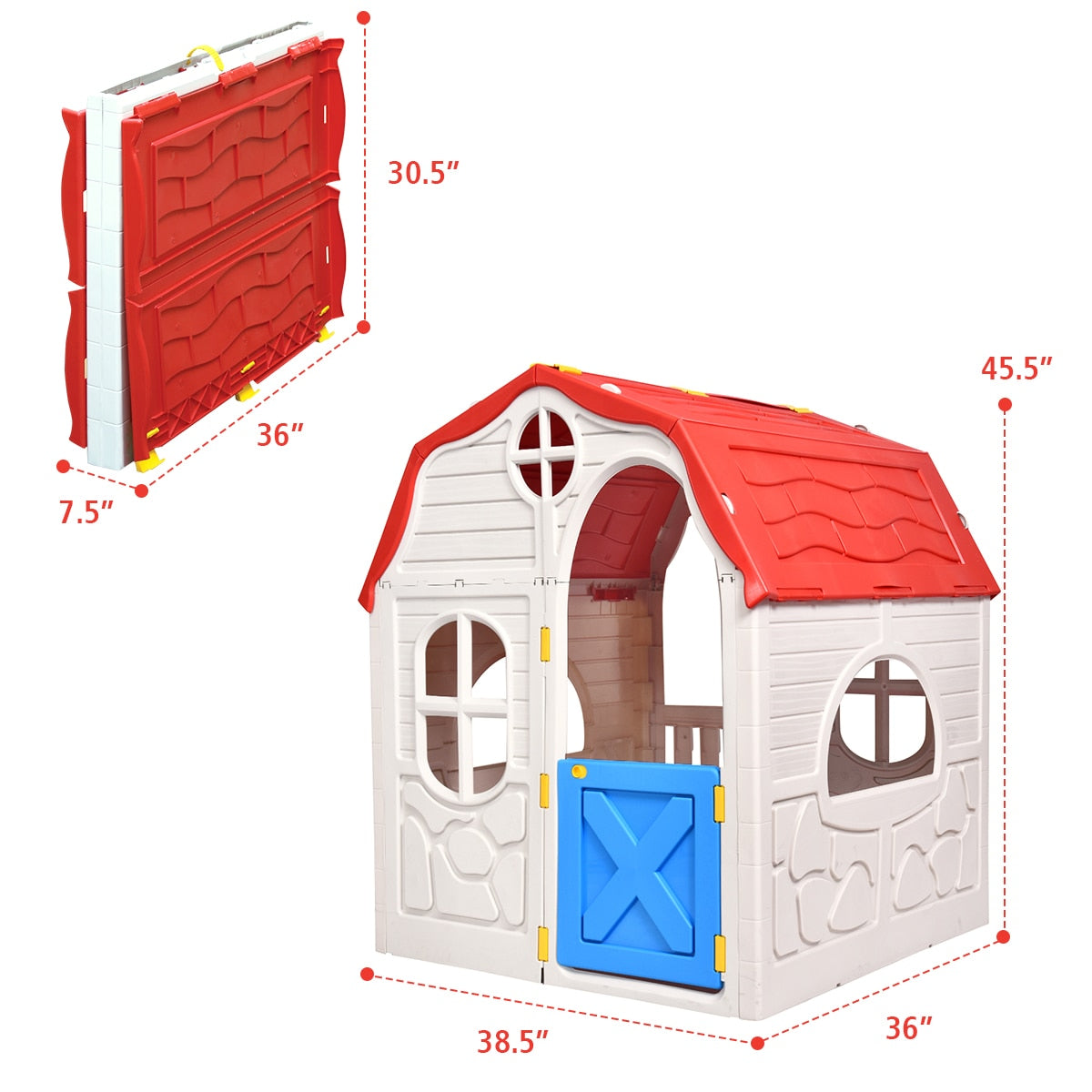 Foldable Kids Cottage Playhouse