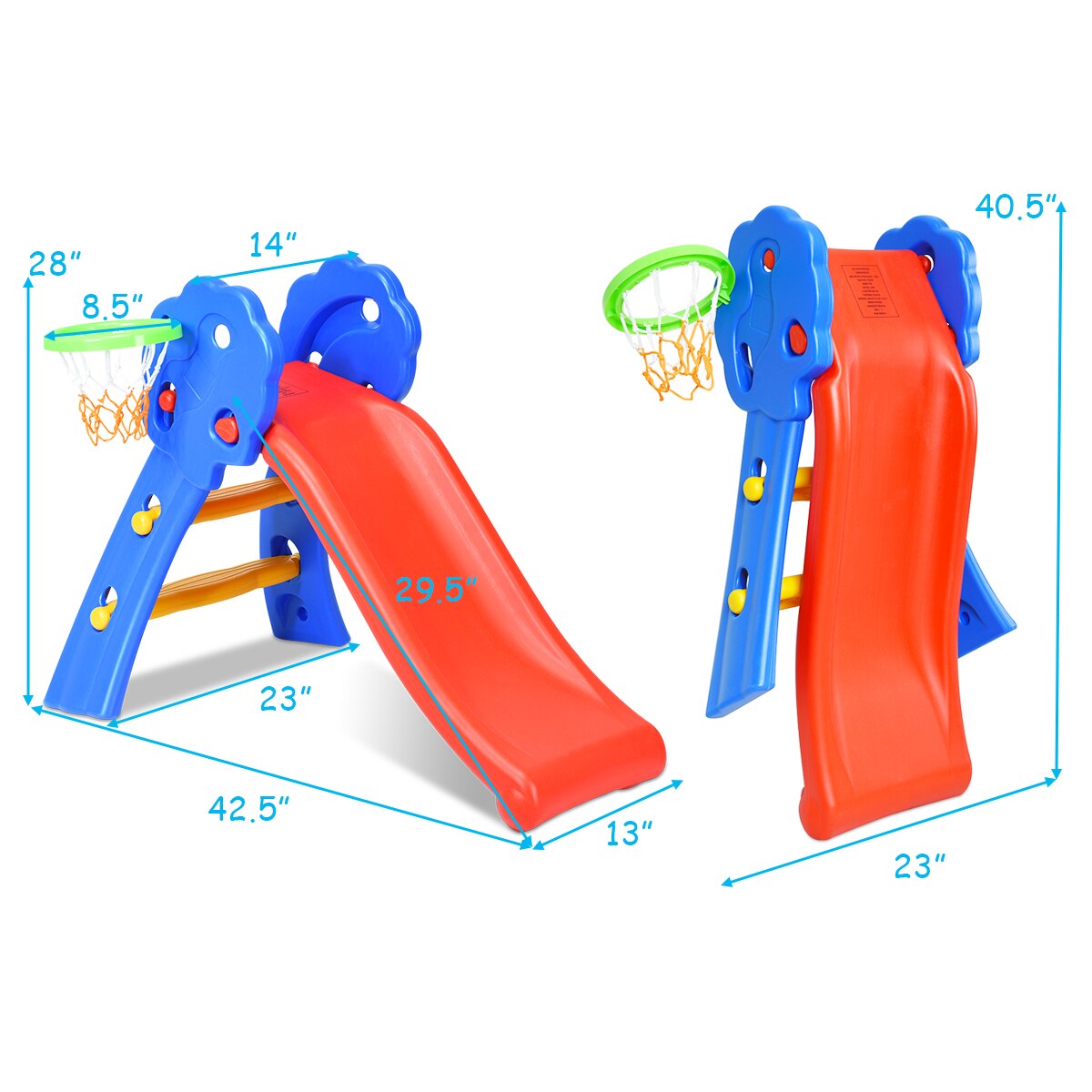 2-Step Folding Slide with Basketball Hoop