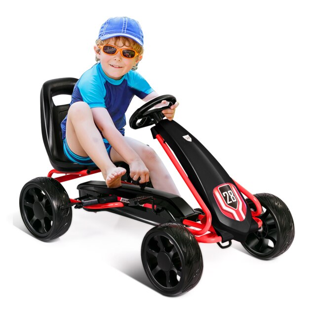 4-Wheel Pedal Ride-On Go Kart with Adjustable Seat