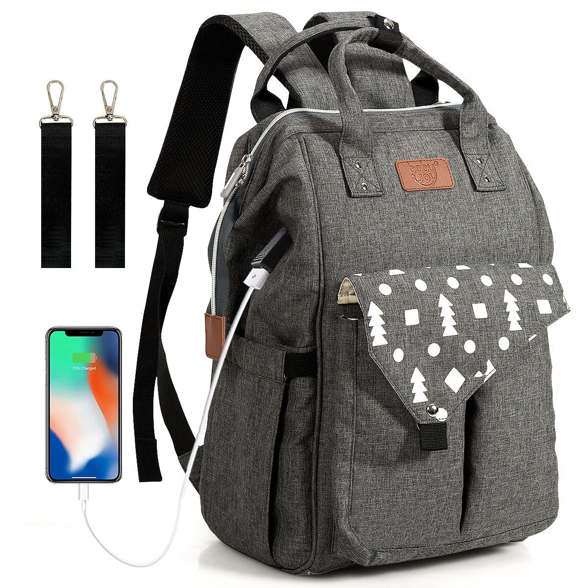 Waterproof Diaper Bag Backpack with USB Charging Port