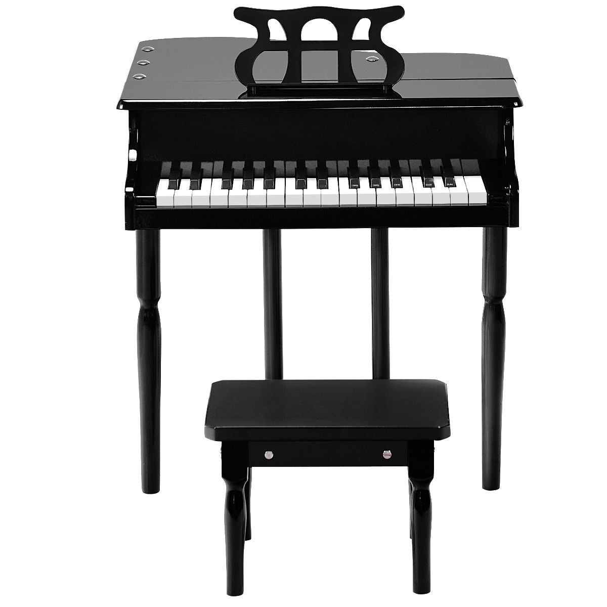 30-Key Baby Grand Piano with Bench & Music Rack in Black