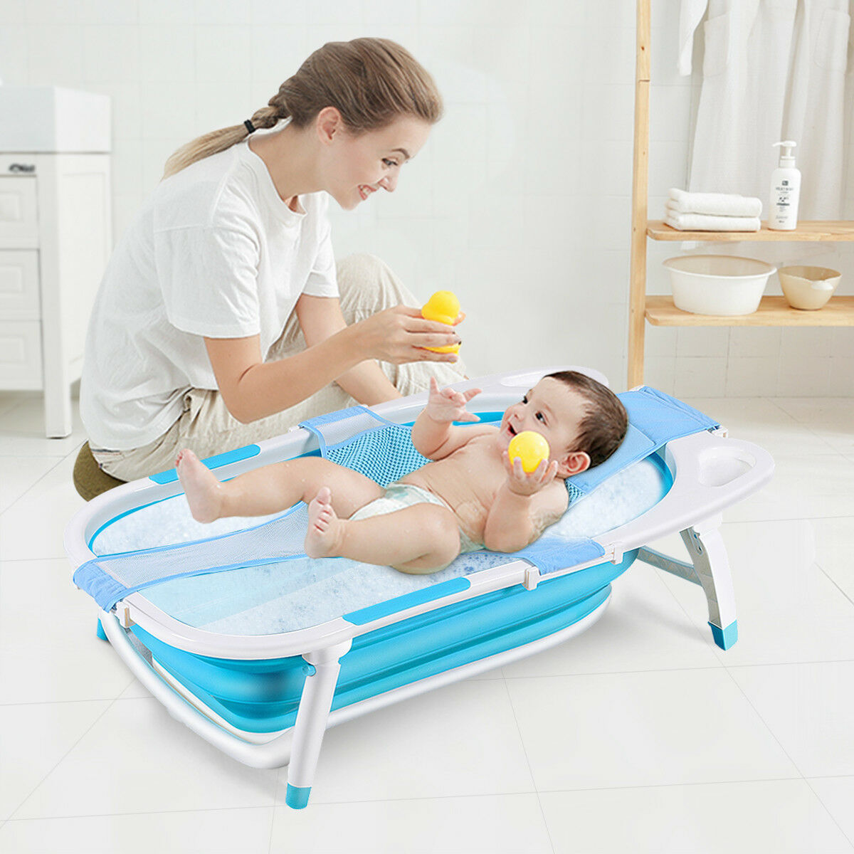 Baby Folding Bathtub in Blue