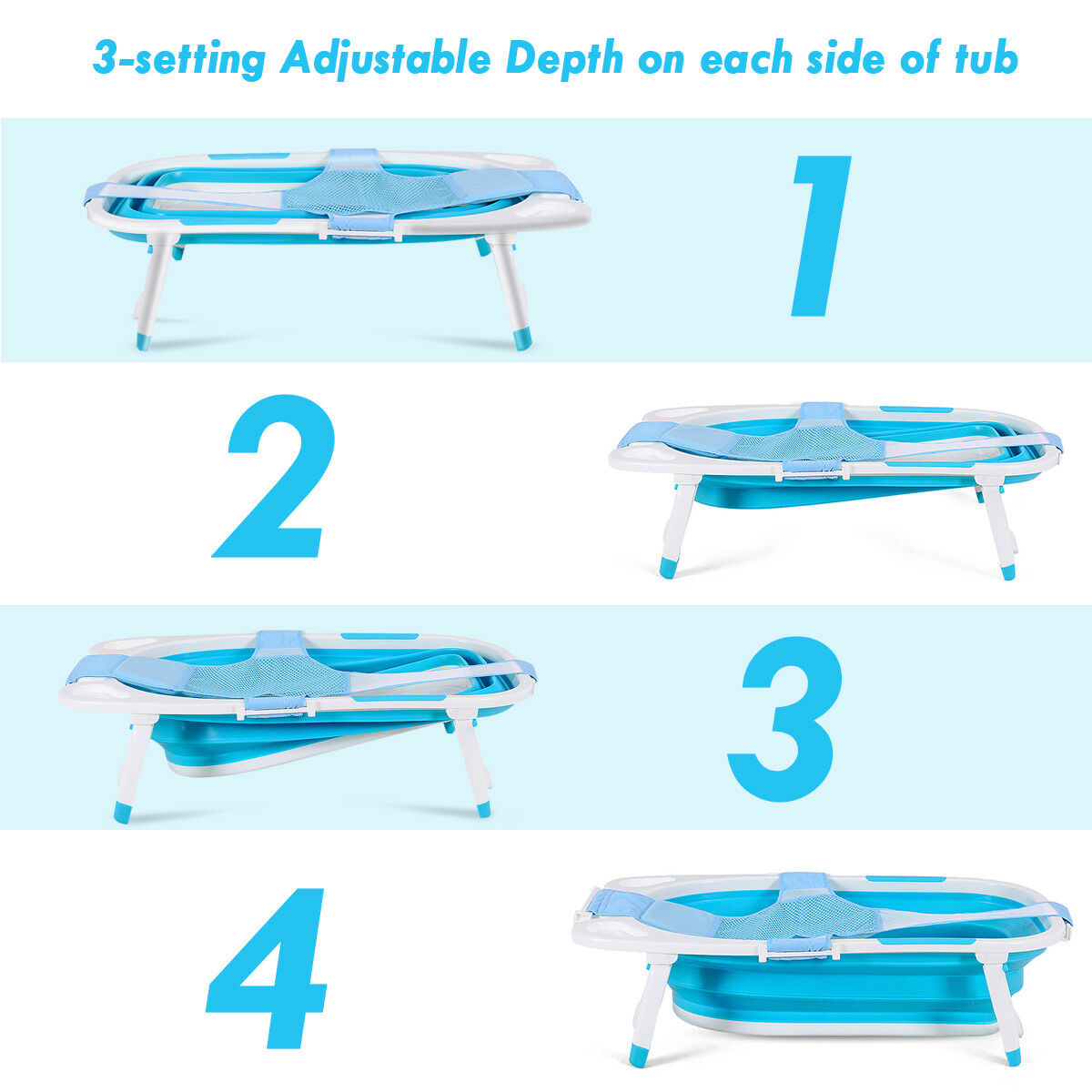 Baby Folding Bathtub in Blue