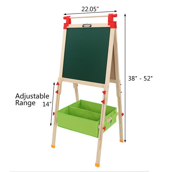 Dual-Sided Easel with Chalkboard & Magnetic Whiteboard