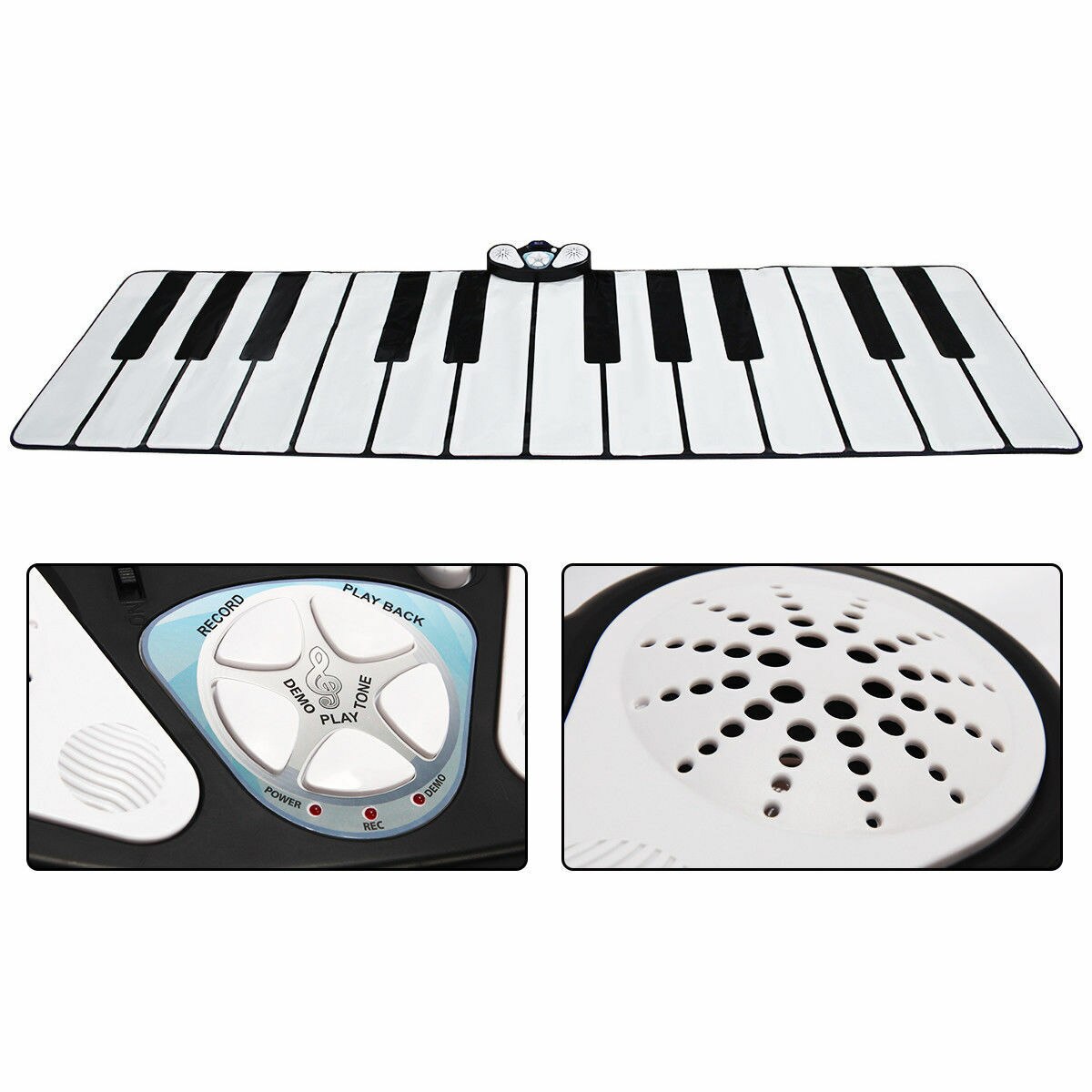 24-Key Gigantic Piano Keyboard Dance Play Mat with 9 Instrument Settings & MP3 Cable