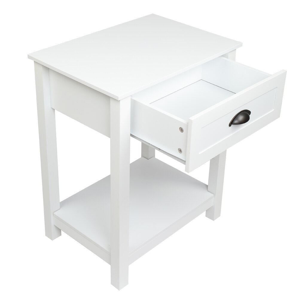 Nightstand with 1 Drawer and Storage Shelf