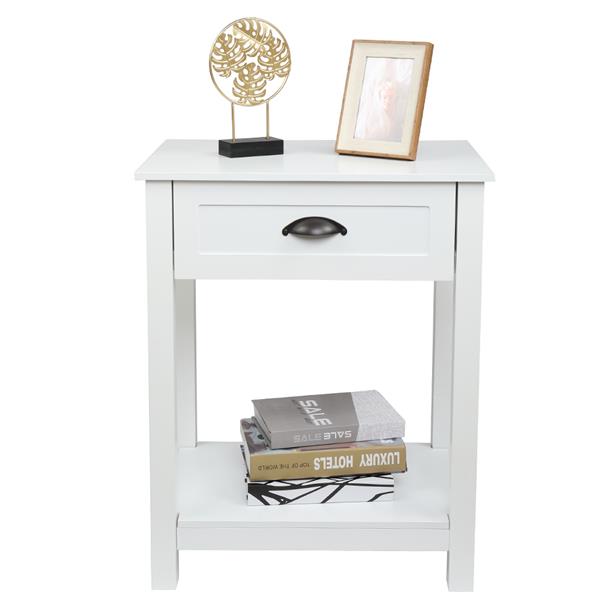 Nightstand with 1 Drawer and Storage Shelf