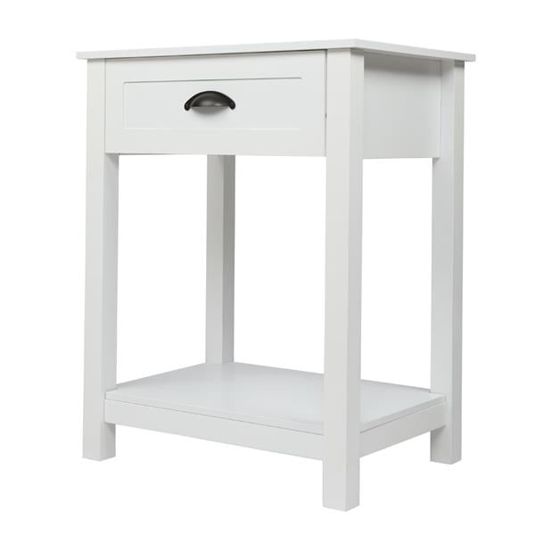 Nightstand with 1 Drawer and Storage Shelf