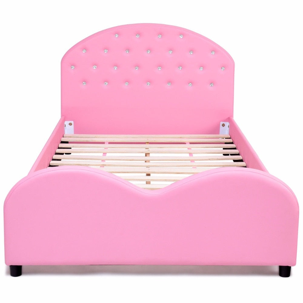 Kids Wooden Upholstered Princess Bed