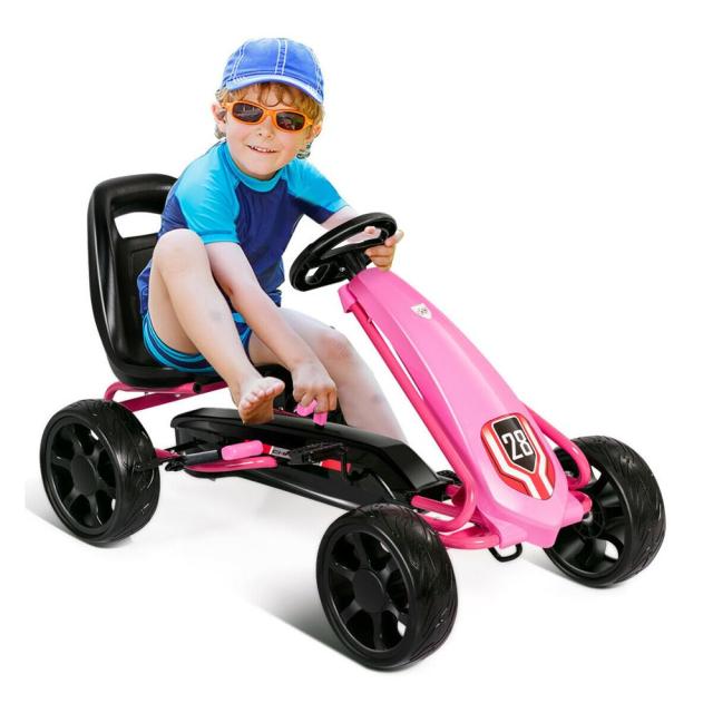 4-Wheel Pedal Ride-On Go Kart with Adjustable Seat