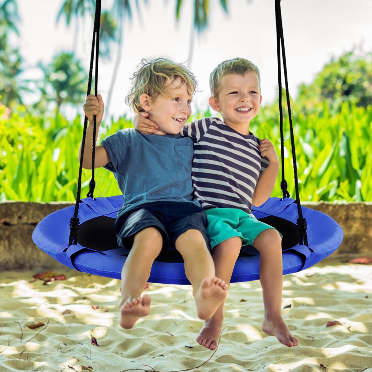 40’’ Flying Saucer Tree Swing with Adjustable Ropes