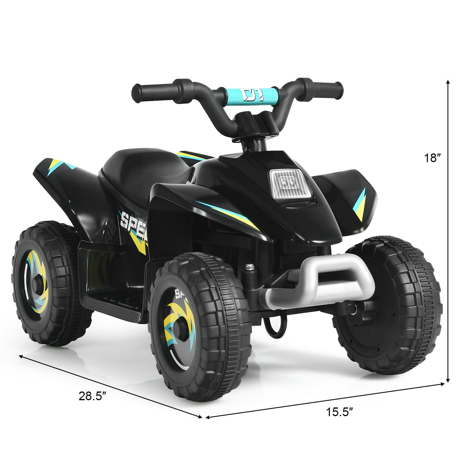 6V Ride-On Electric Quad Bike ATV with 4 Wheels Forward & Reverse