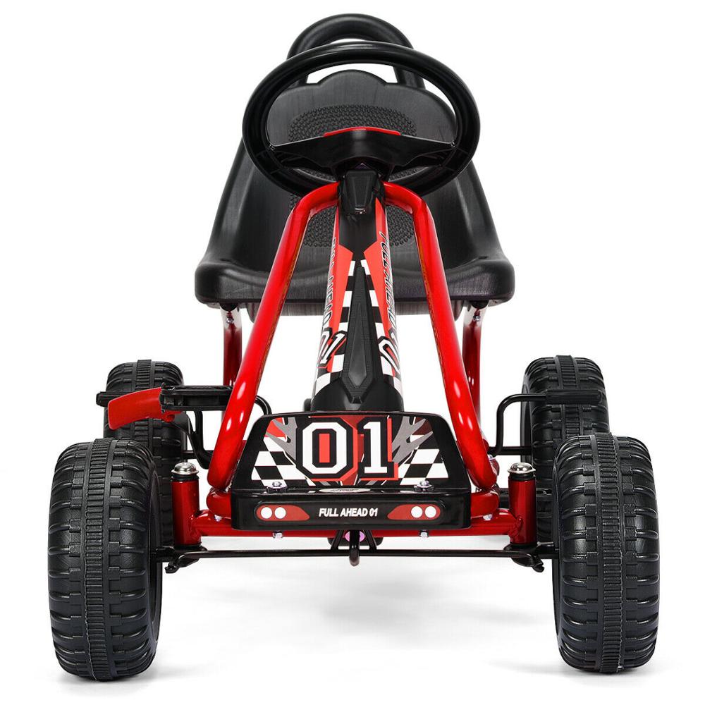 4-Wheel Pedal Ride-On Go Kart with Adjustable Seat & Handbrake