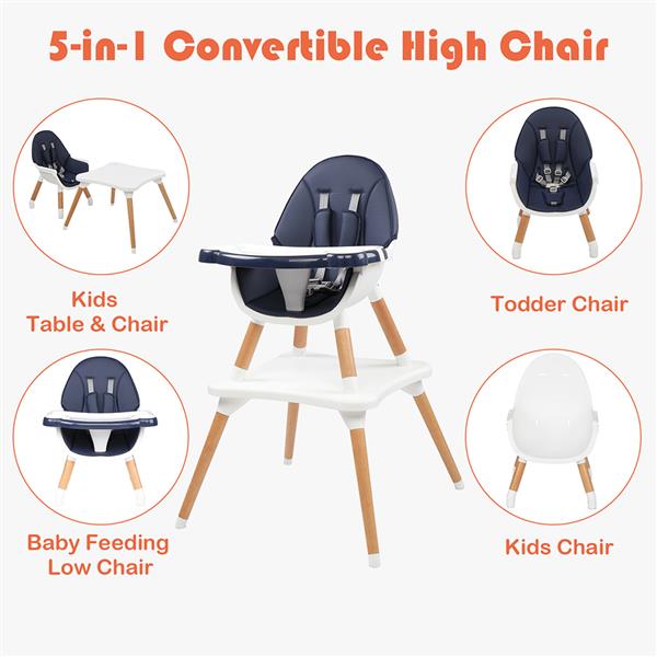 5-in-1 Convertible High Chair in Navy