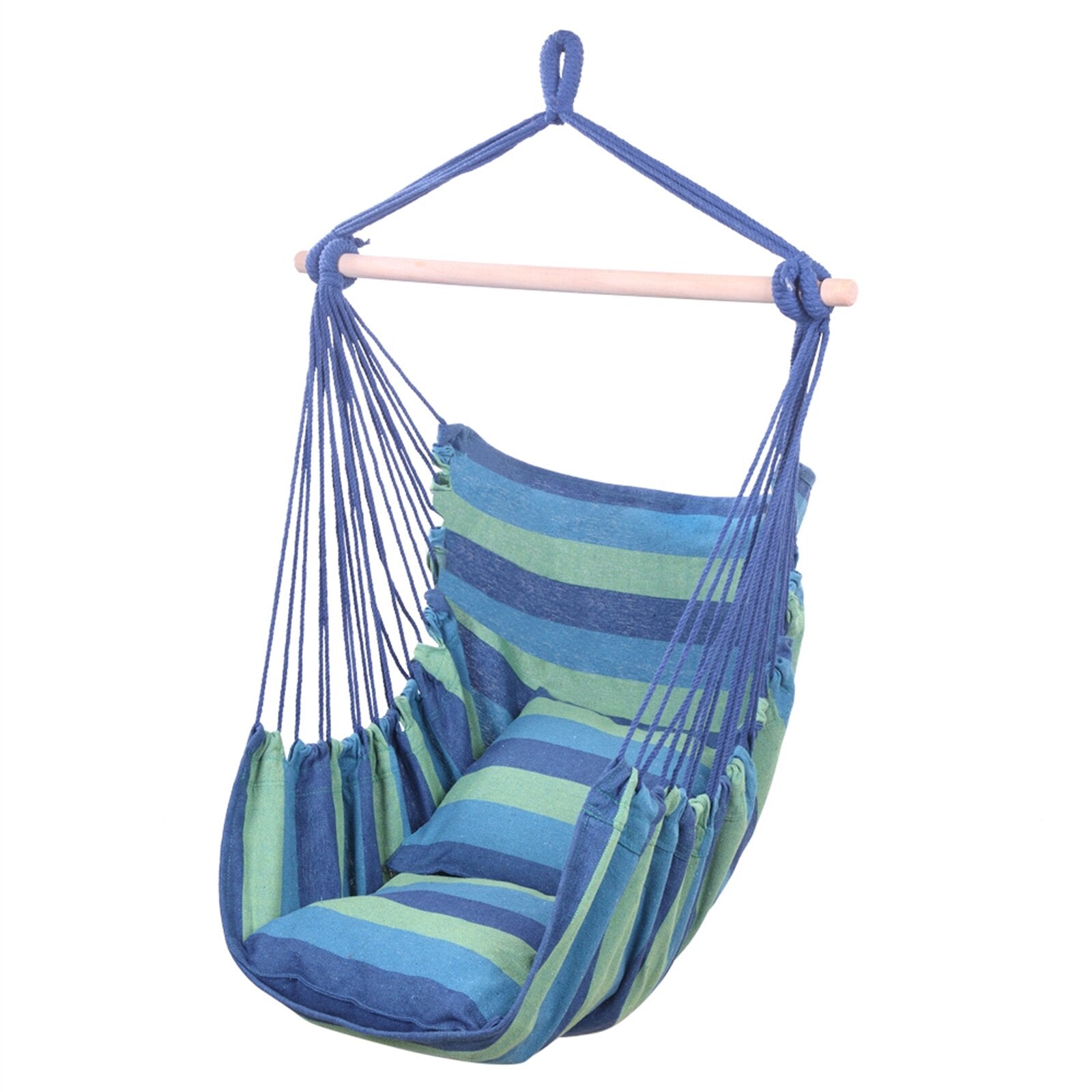 Hammock Chair Swing with Pillows in Blue