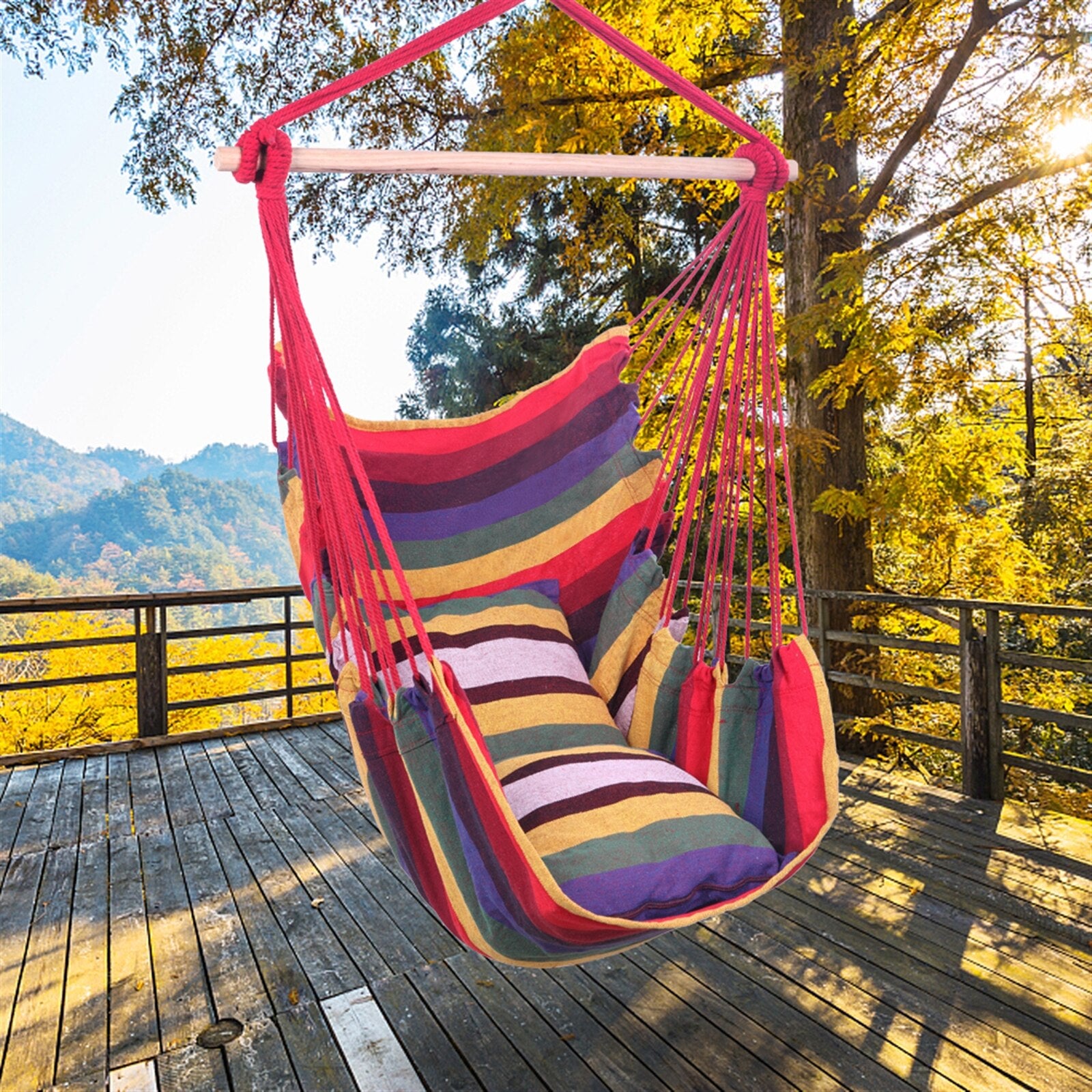 Colorful Hammock Chair Swing with Pillows