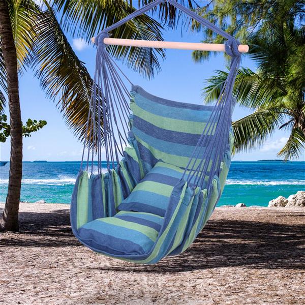 Hammock Chair Swing with Pillows in Blue