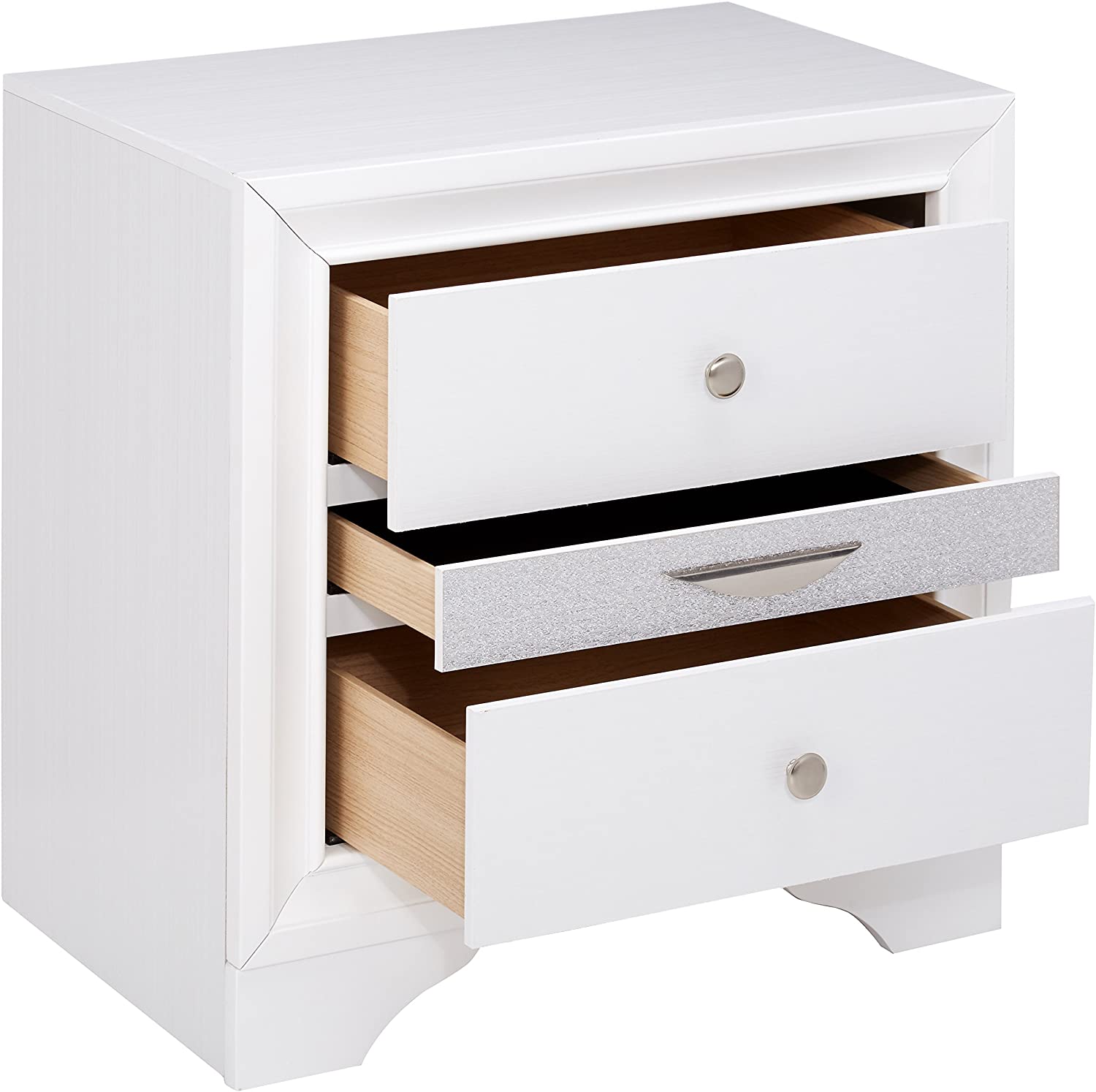 Modern Nightstand with 3 Drawers