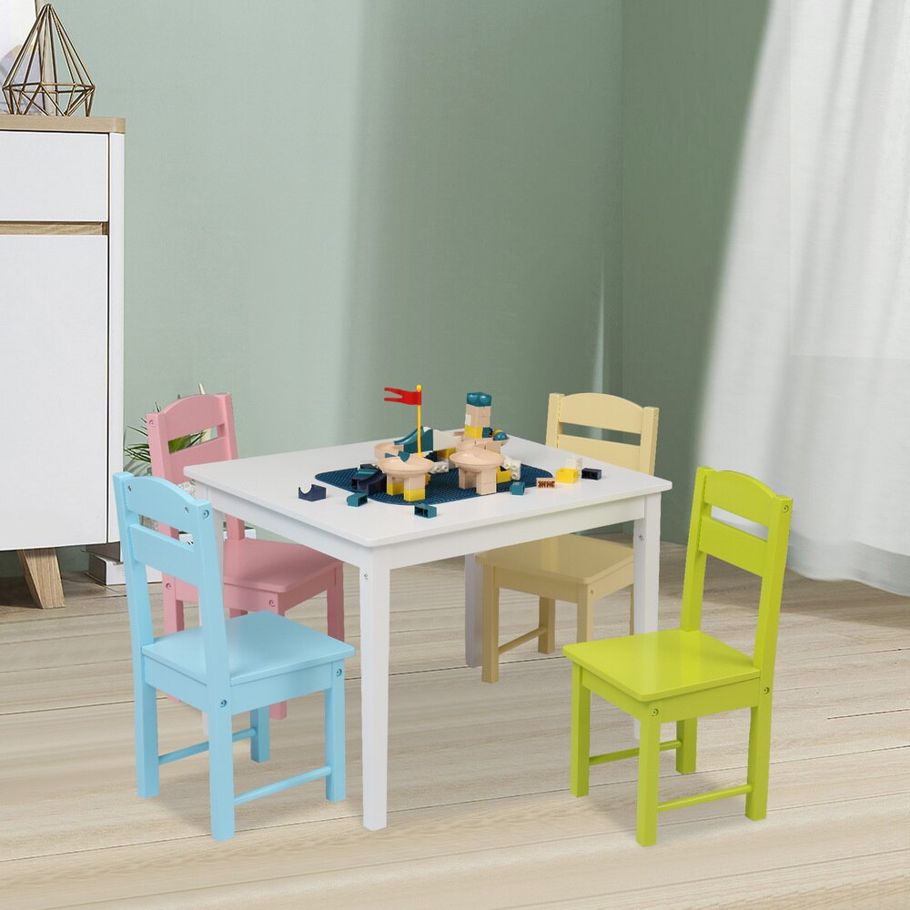 Colorful Wooden Table & Chairs Set