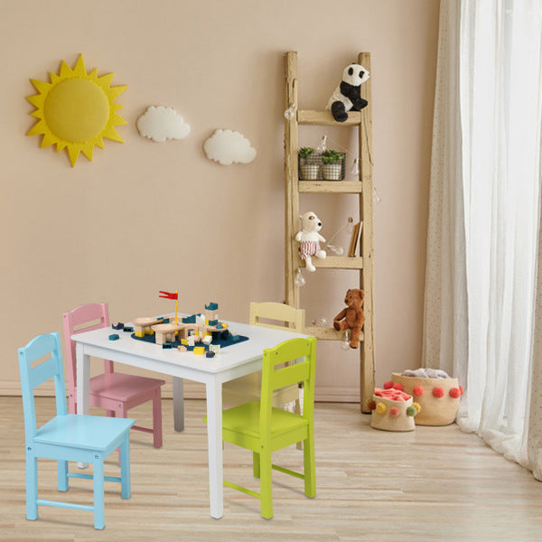 Colorful Wooden Table & Chairs Set