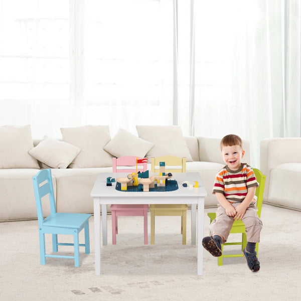 Colorful Wooden Table & Chairs Set