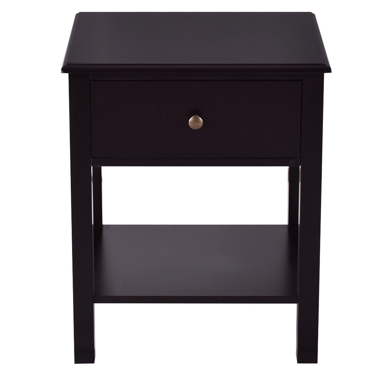 Nightstand with Bottom Shelf and Drawer