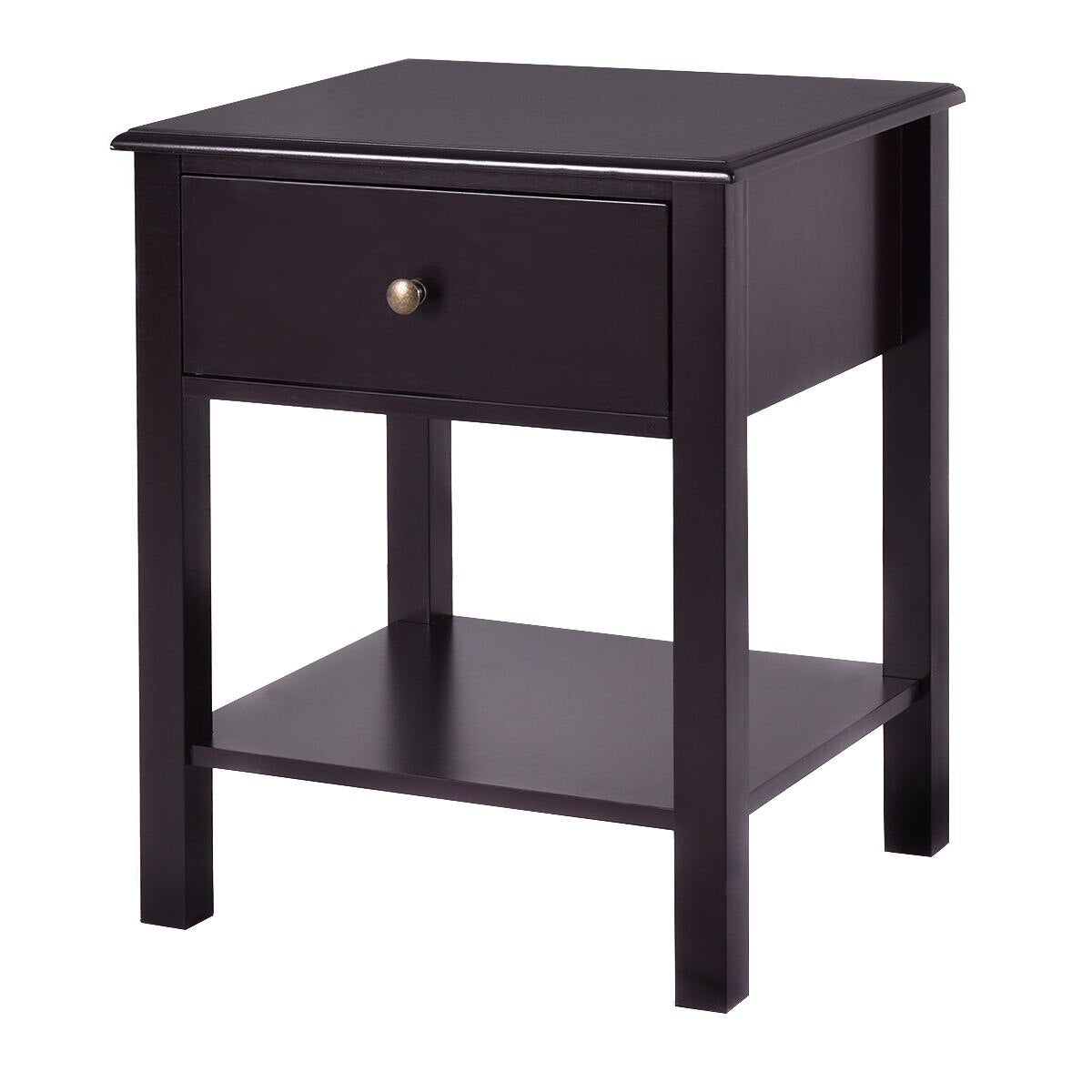 Nightstand with Bottom Shelf and Drawer