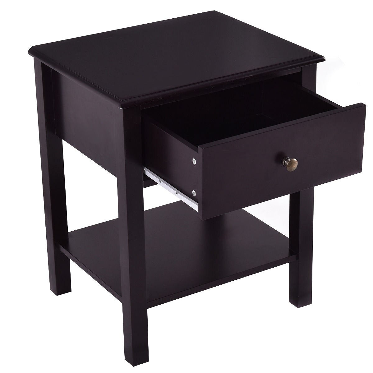 Nightstand with Bottom Shelf and Drawer