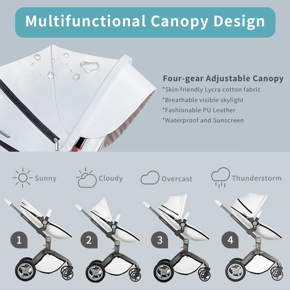 Baby Stroller 2-in-1 Travel System with Bassinet and High Landscape