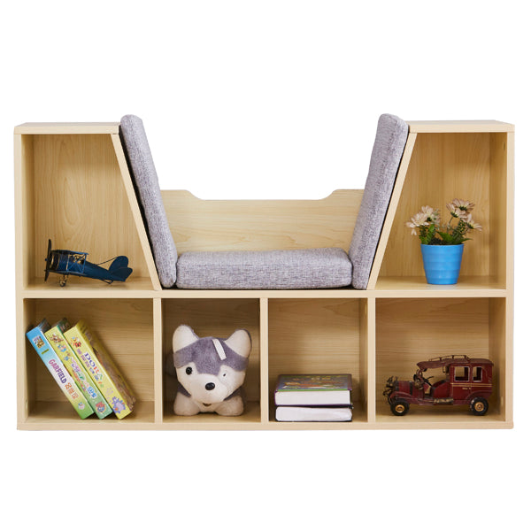 6-Cube Multi-Functional Bookcase in White/Natural