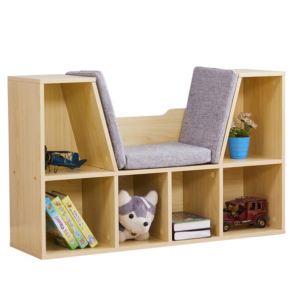 6-Cube Multi-Functional Bookcase in White/Natural